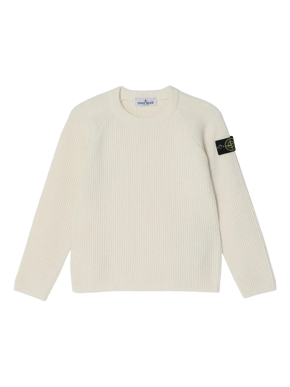 Stone Island Junior Maglione girocollo con applicazione Compass - Bianco