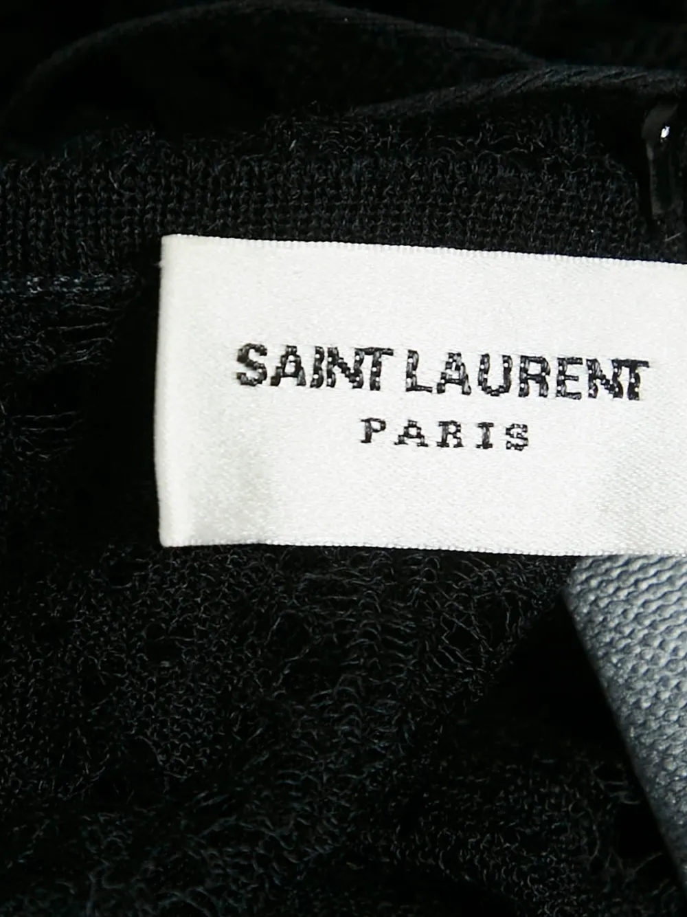 Pre-owned Saint Laurent 2021 Lace Pointelle Knit Dress In Gray