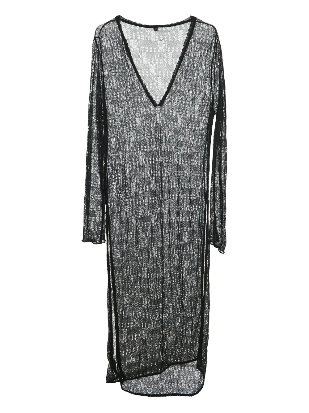 Saint Laurent Pre-Owned 2021 lace pointelle knit dress | Grey | Image 1