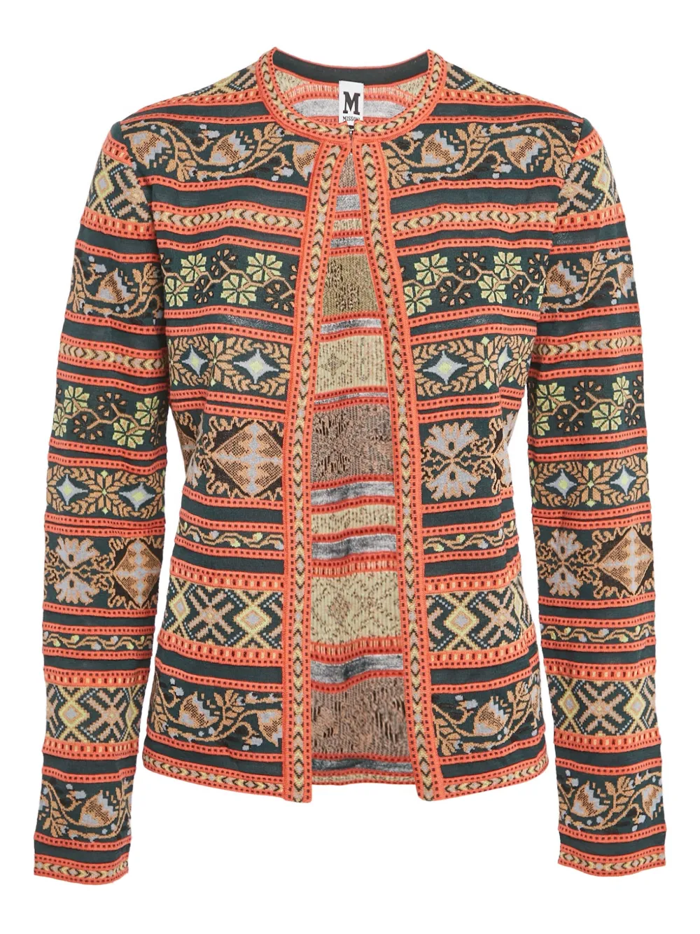 Missoni Pre-Owned striped-knit long-sleeved cardigan | Green | Image 1