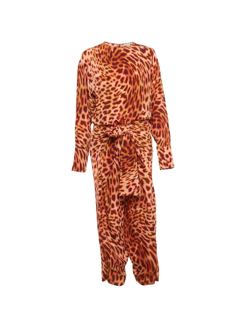 Stella McCartney Pre-Owned leopard-print tie-up jumpsuit - Arancione