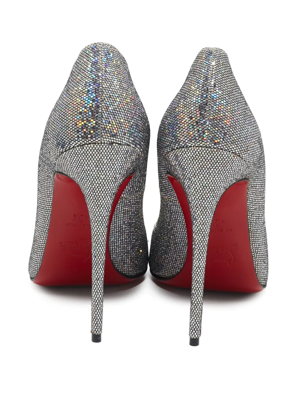 Christian Louboutin Pre-Owned 120 mm Glitter Pigalle Follies pumps met puntige neus - Zilver