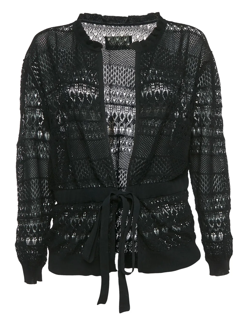 Pre-owned Zadig & Voltaire Crochet-knit Cardigan In Black