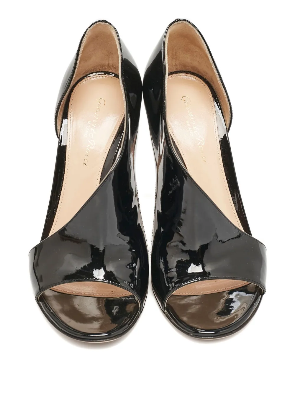 GIANVITO ROSSI Pre-owned 105mm Patent-leather Sandals In Black