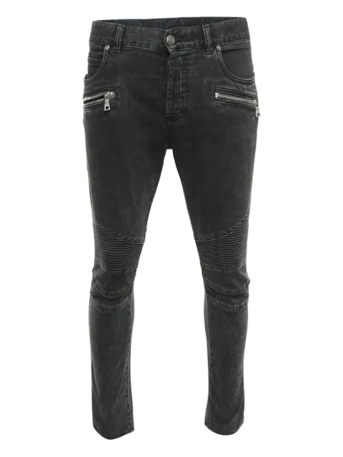 Balmain Pre-Owned zipper-detail jeans