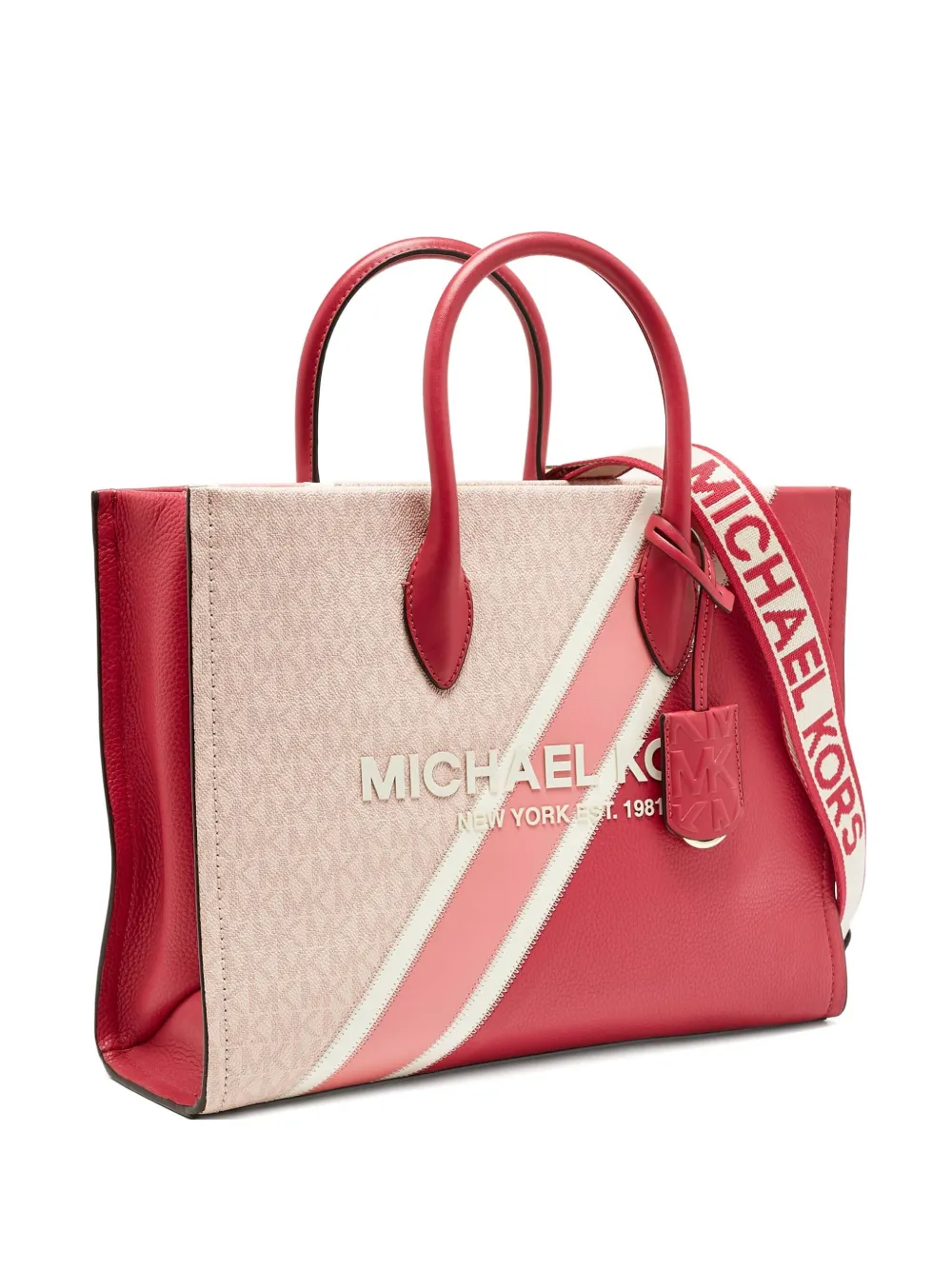Michael Kors Vintage Mirella ストライプ ハンドバッグ - レッド Michael Kors Vintage Mirella ストライプ ハンドバッグ - レッド