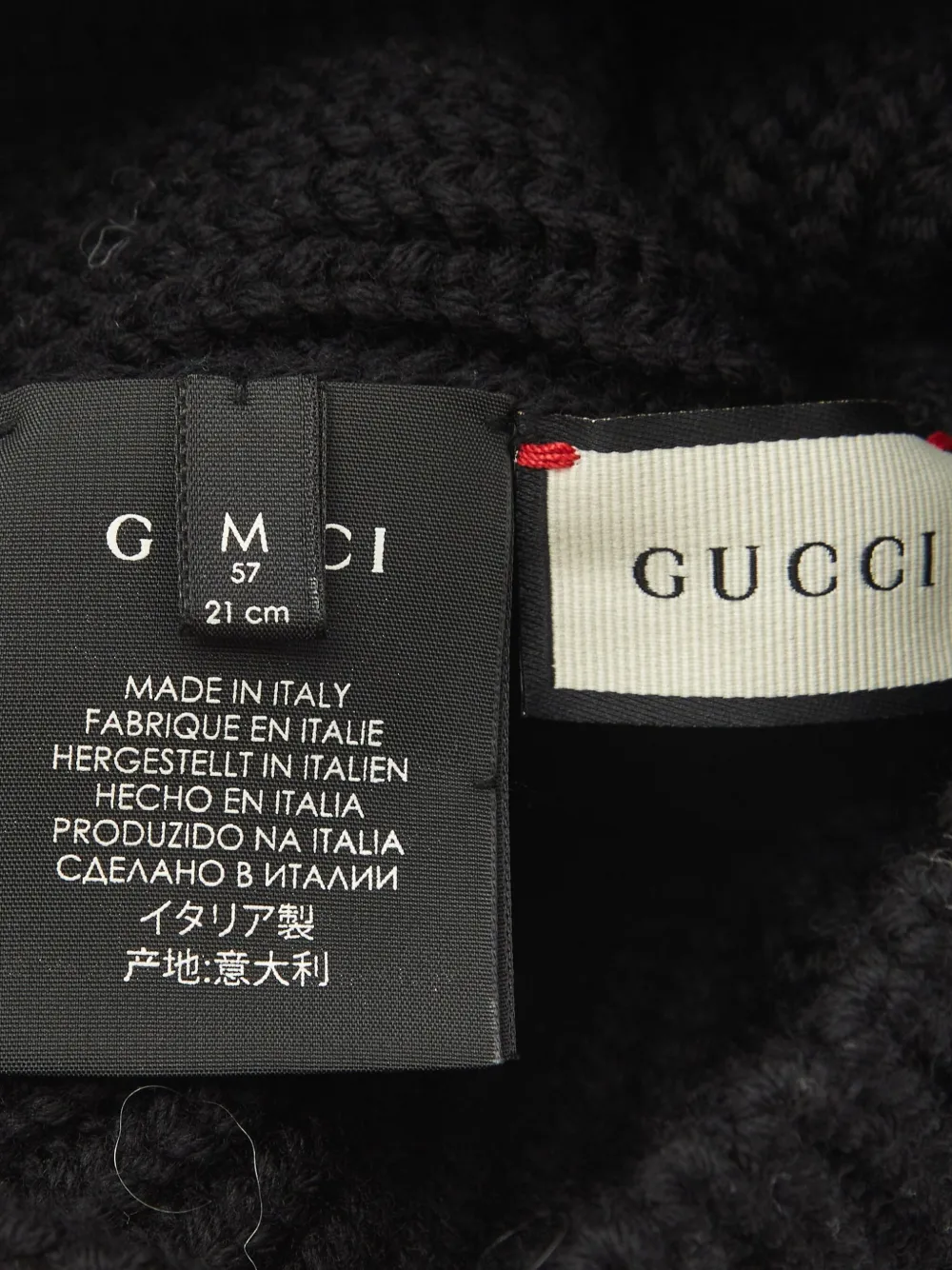 Pre-owned Gucci Guccy Crystal-embellished Beanie In Black