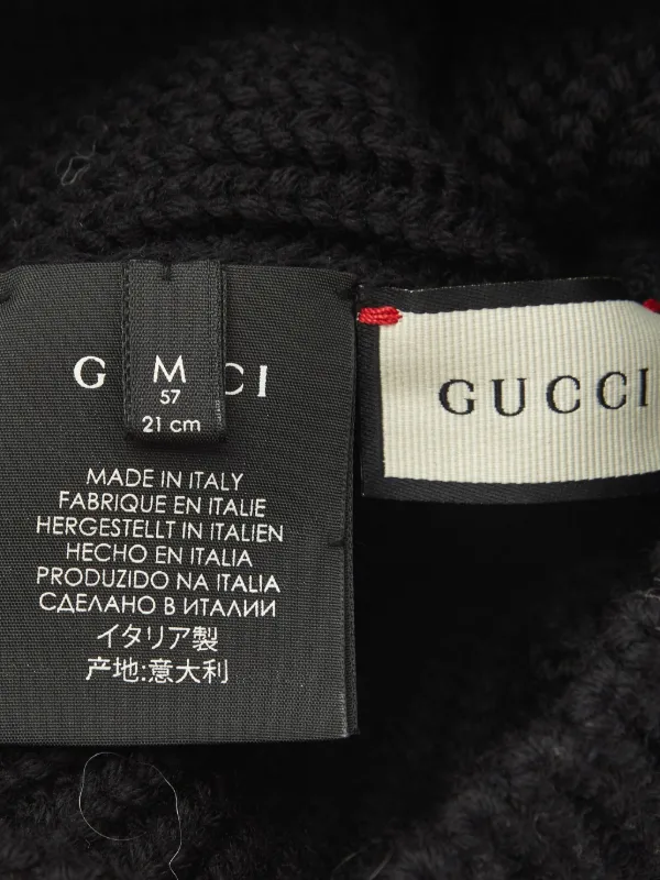 Gucci Pre-Owned Guccy crystal-embellished Beanie | Black | FARFETCH