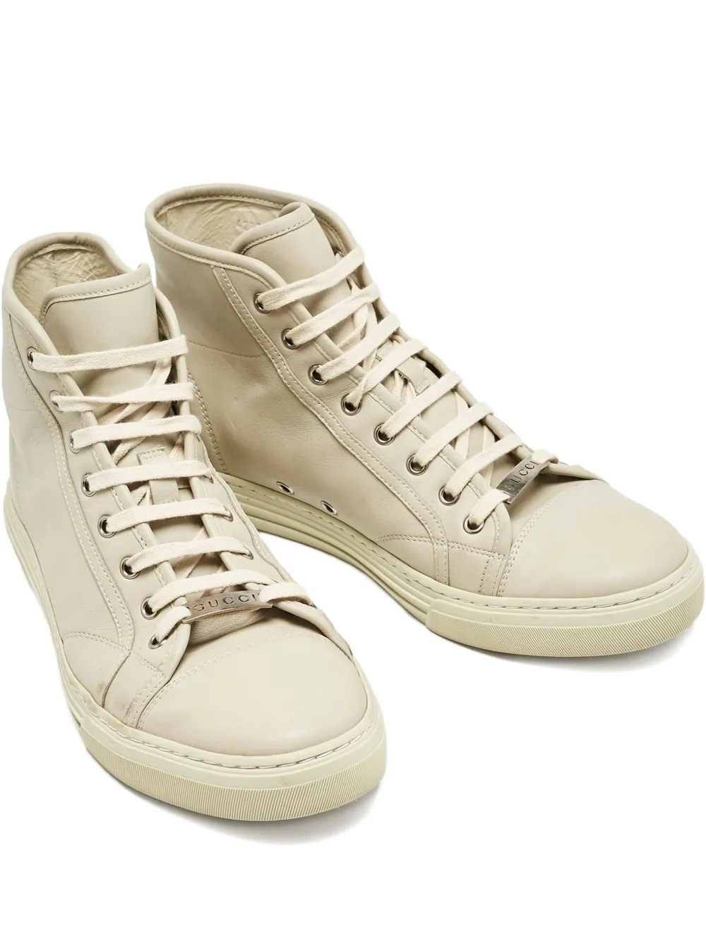 Gucci Pre-Owned tenis altos con agujetas | neutro | Image 1