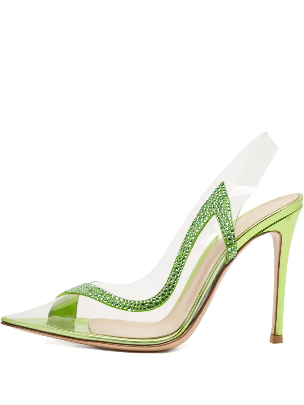 Gianvito Rossi Hortensia Pumps mit Kristallen 105mm - Grün