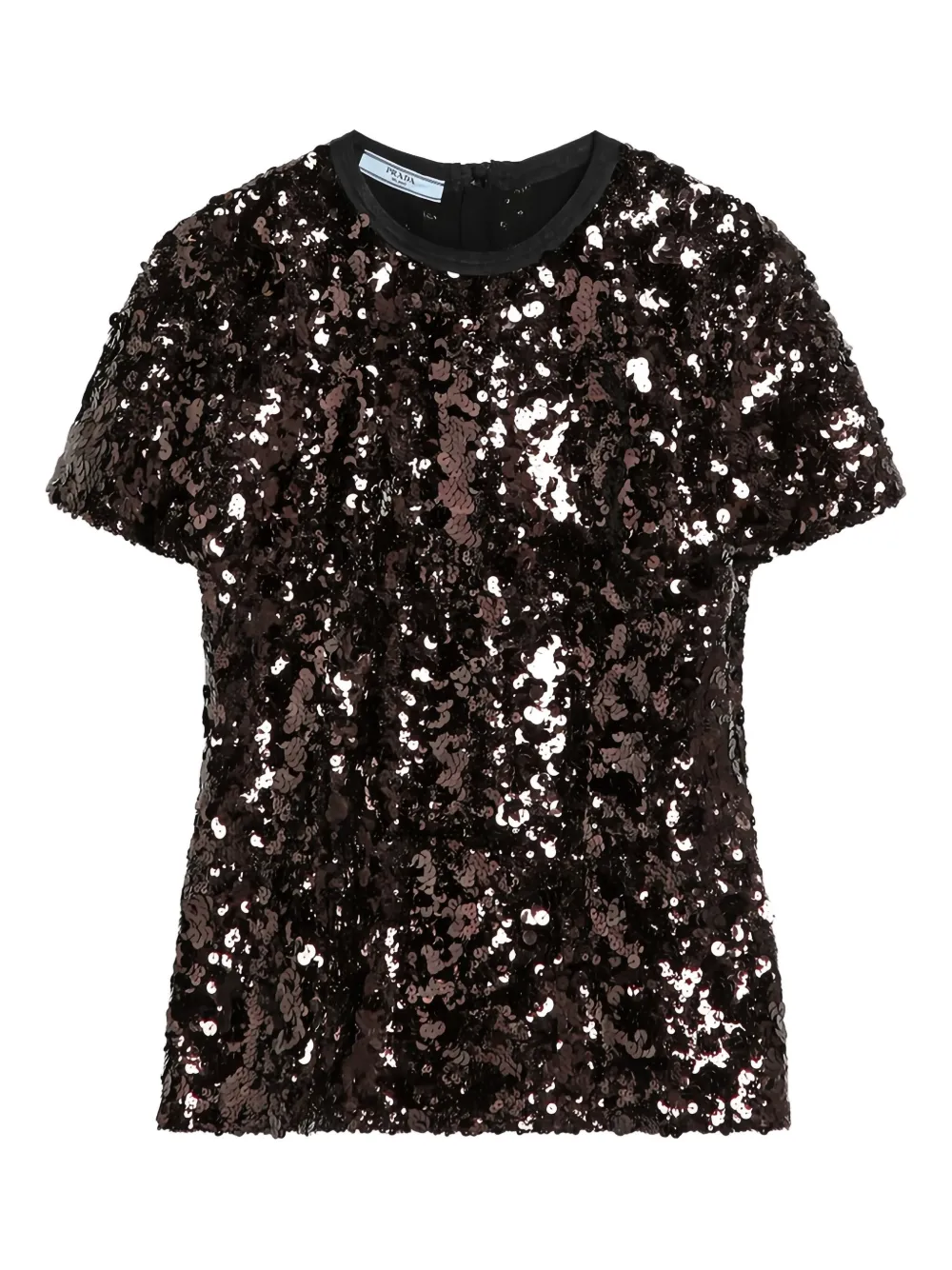 Prada Top verfraaid met pailletten F0051 PRUGNA