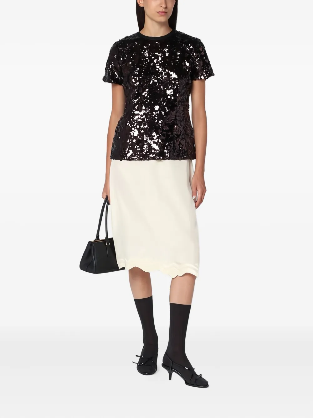Prada Top verfraaid met pailletten F0051 PRUGNA