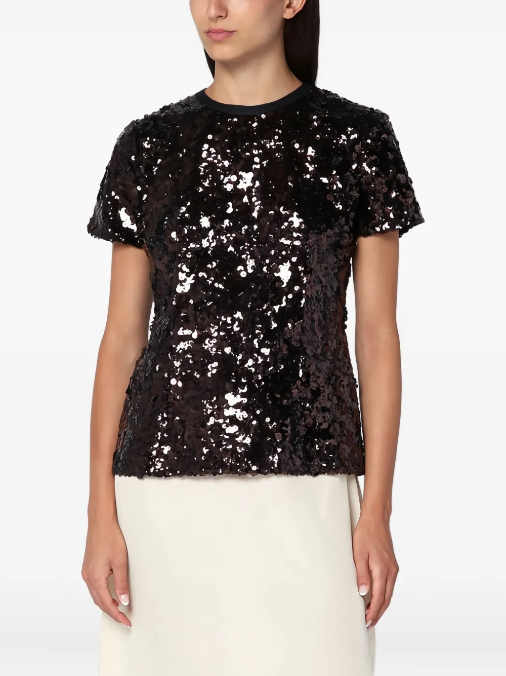 Prada Top verfraaid met pailletten F0051 PRUGNA