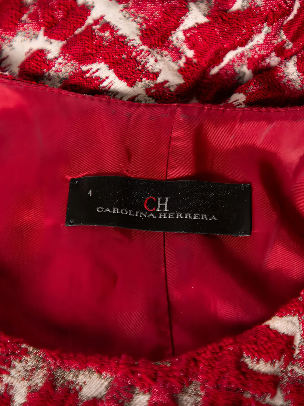 Carolina Herrera Vintage 2024 jurk met jacquard vlak - Rood