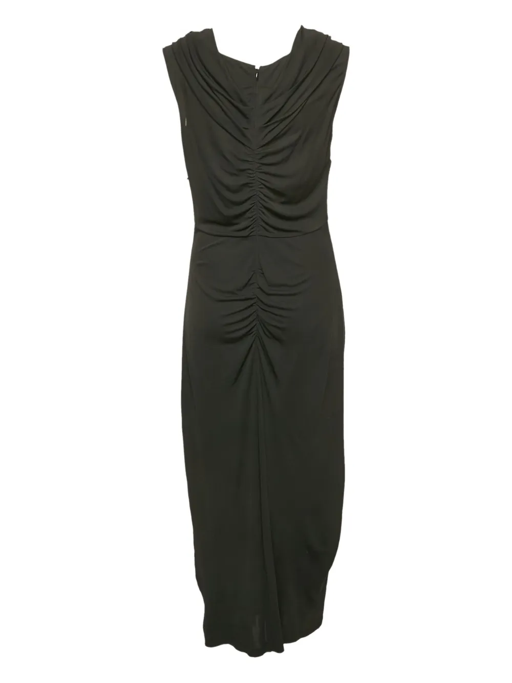 Diane Von Furstenberg Vintage Jersey midi-jurk met ruches - Zwart