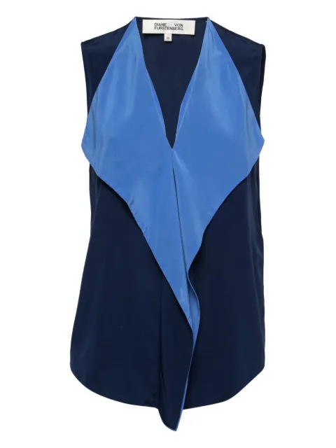 Diane Von Furstenberg Vintage top de seda drapeado 2024