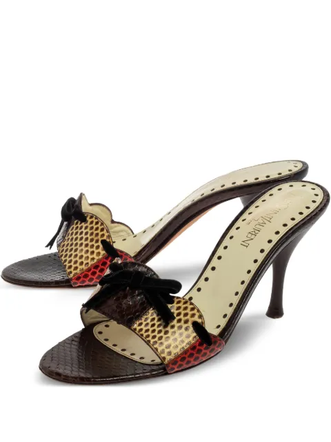 Saint Laurent Pre-Owned 95mm snakeskin bow sandals