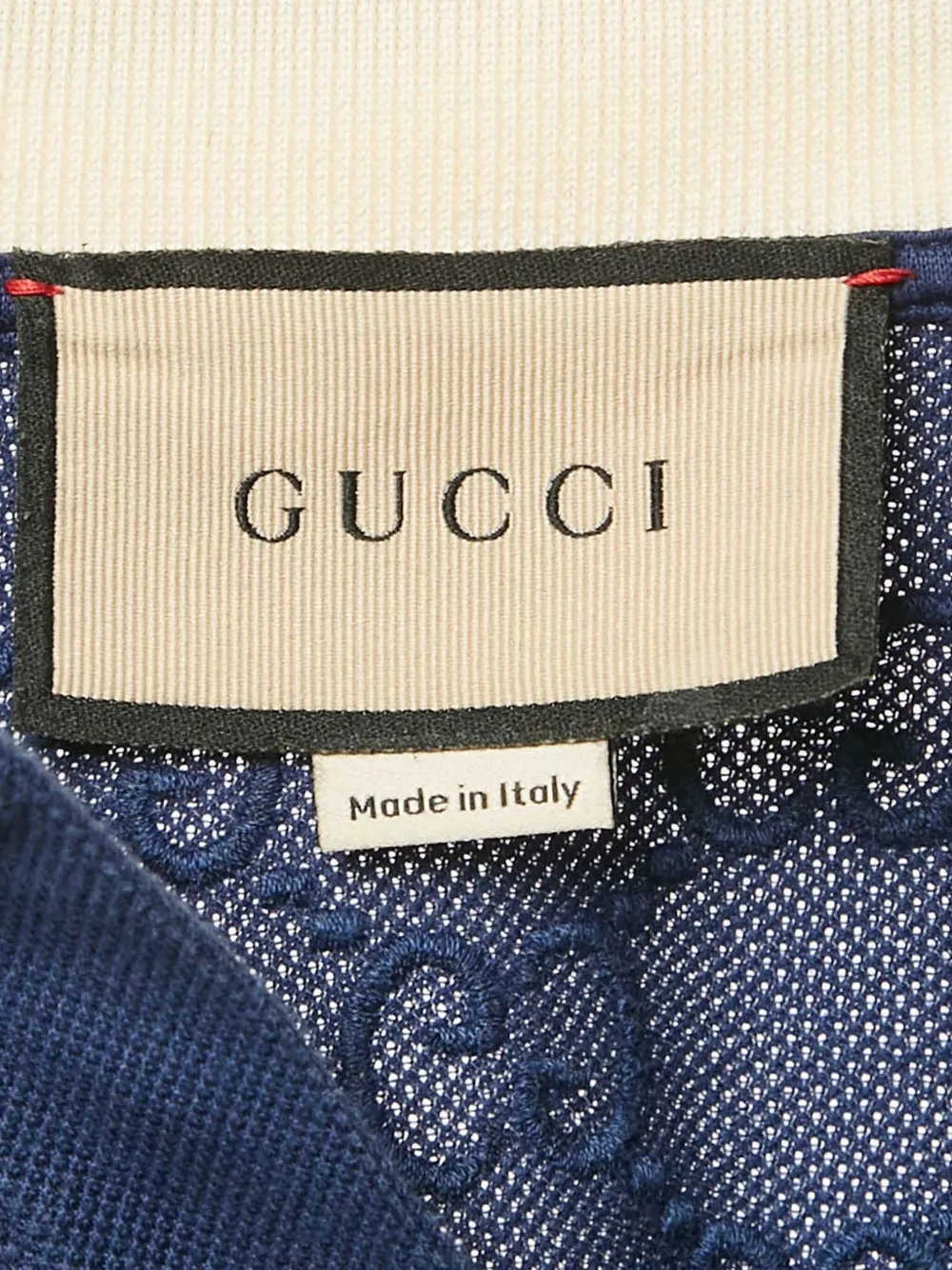 Pre-owned Gucci Gg Pattern Cotton Polo Shirt In Blue