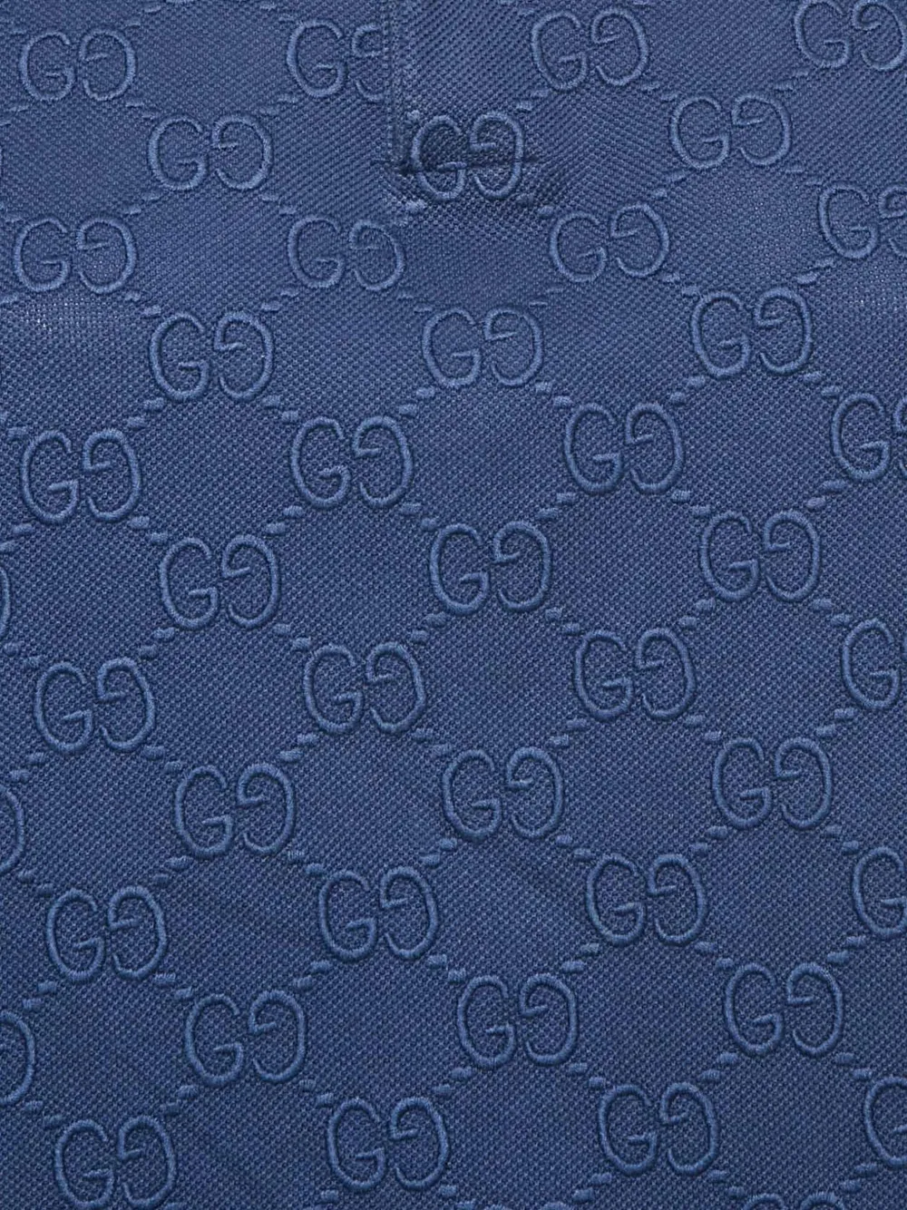Pre-owned Gucci Gg Pattern Cotton Polo Shirt In Blue