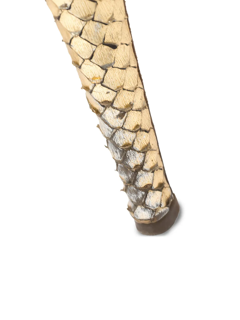 Pre-owned Christian Louboutin Studded Python-embossed Platform Pumps In Gold