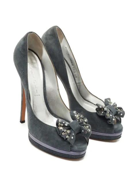 Casadei Vintage Peep-Toe-Pumps mit Kristallen 150mm
