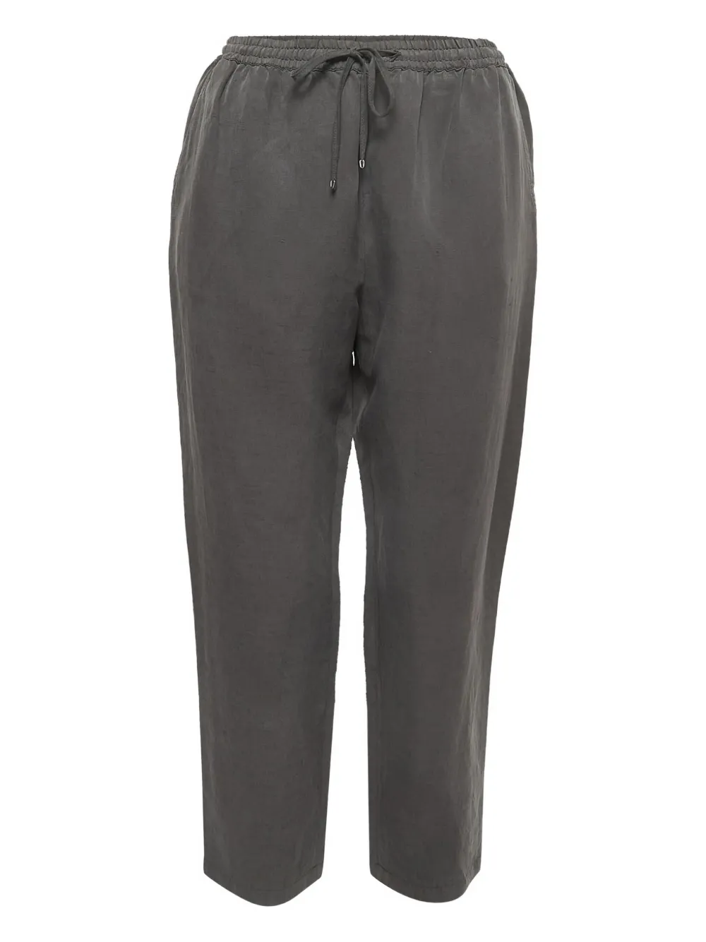 Pre-owned Weekend Max Mara Silk Blend Straight-leg Track Pants In Gray