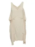 Diane Von Furstenberg Vintage draped knotted asymmetrical dress - Neutrals