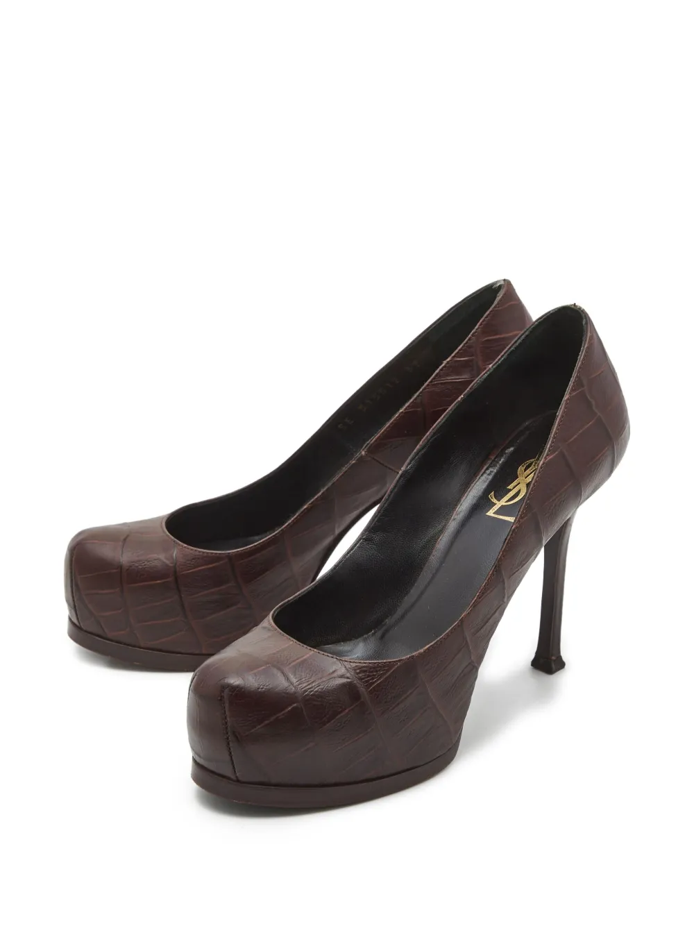 Saint Laurent Pre-Owned 105 mm Tribtoo leren pumps - Bruin