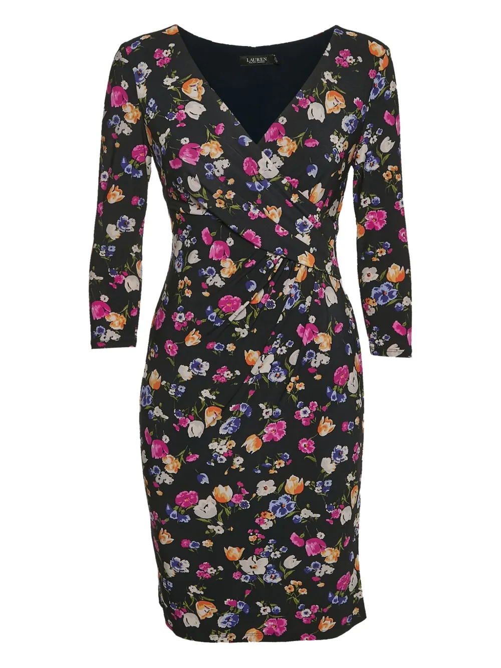 Ralph Lauren Vintage floral draped dress | Blue | Image 1