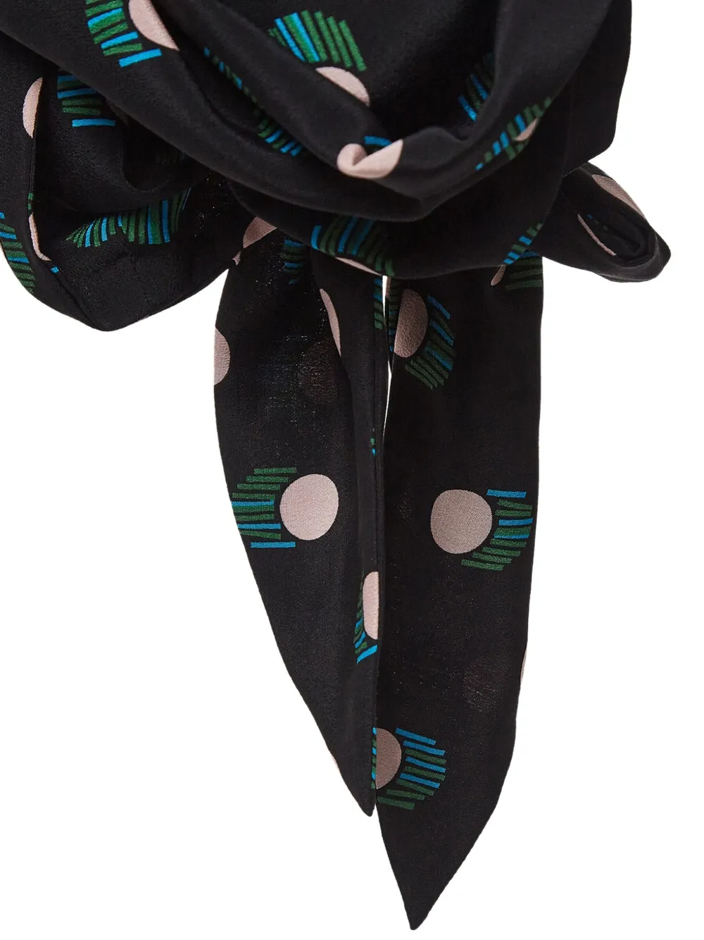 Pre-owned Diane Von Furstenberg Vintage Printed Silk Wrap Top In Black