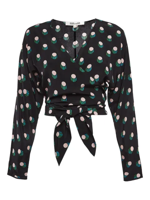 Diane Von Furstenberg Vintage printed silk wrap top
