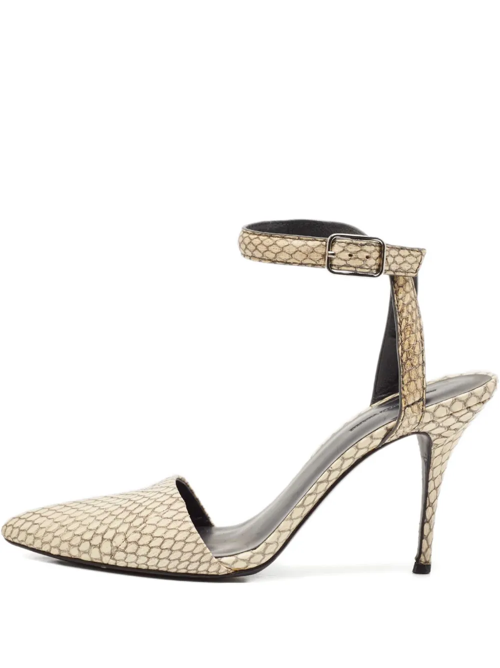 Pre-Owned Alexander Wang 100mm snakeskin ankle-strap pumps | Neutrals | Image 1