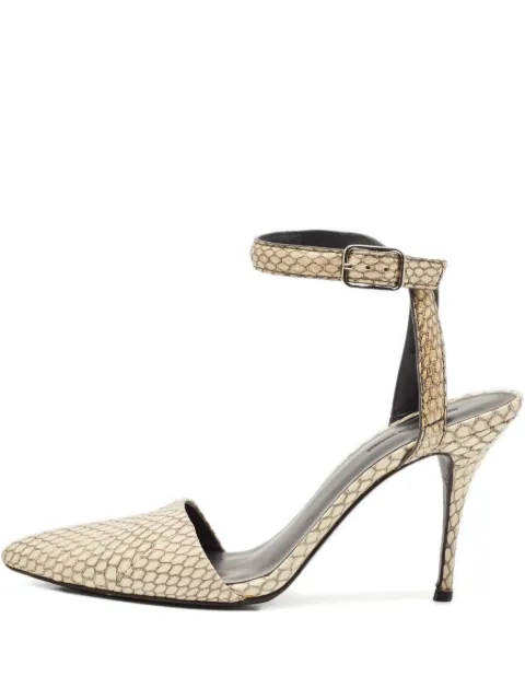 Pre-Owned Alexander Wang 100mm snakeskin ankle-strap pumps