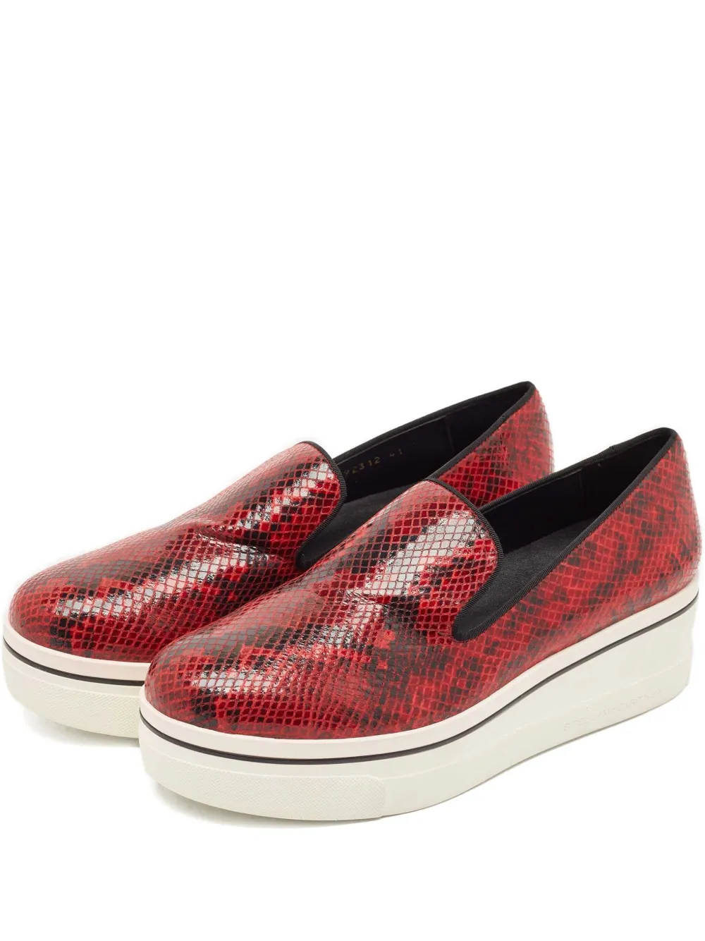 Stella McCartney Pre-Owned platform snake-effect loafers | Red | Image 1