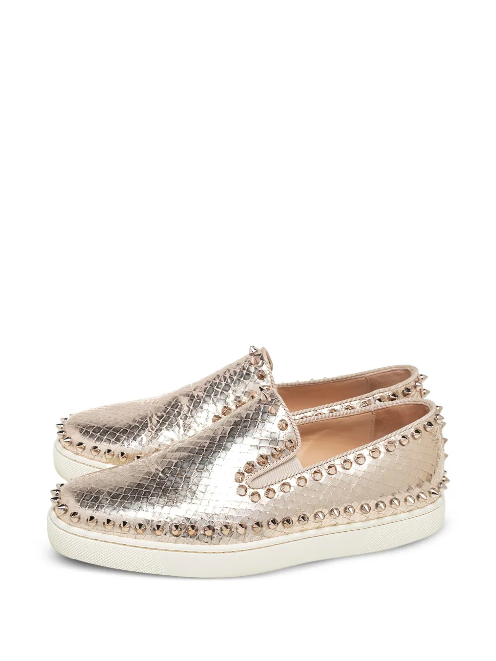 Christian Louboutin Pre-Owned 2024 python-embossed spiked slip-on sneakers | Image 2