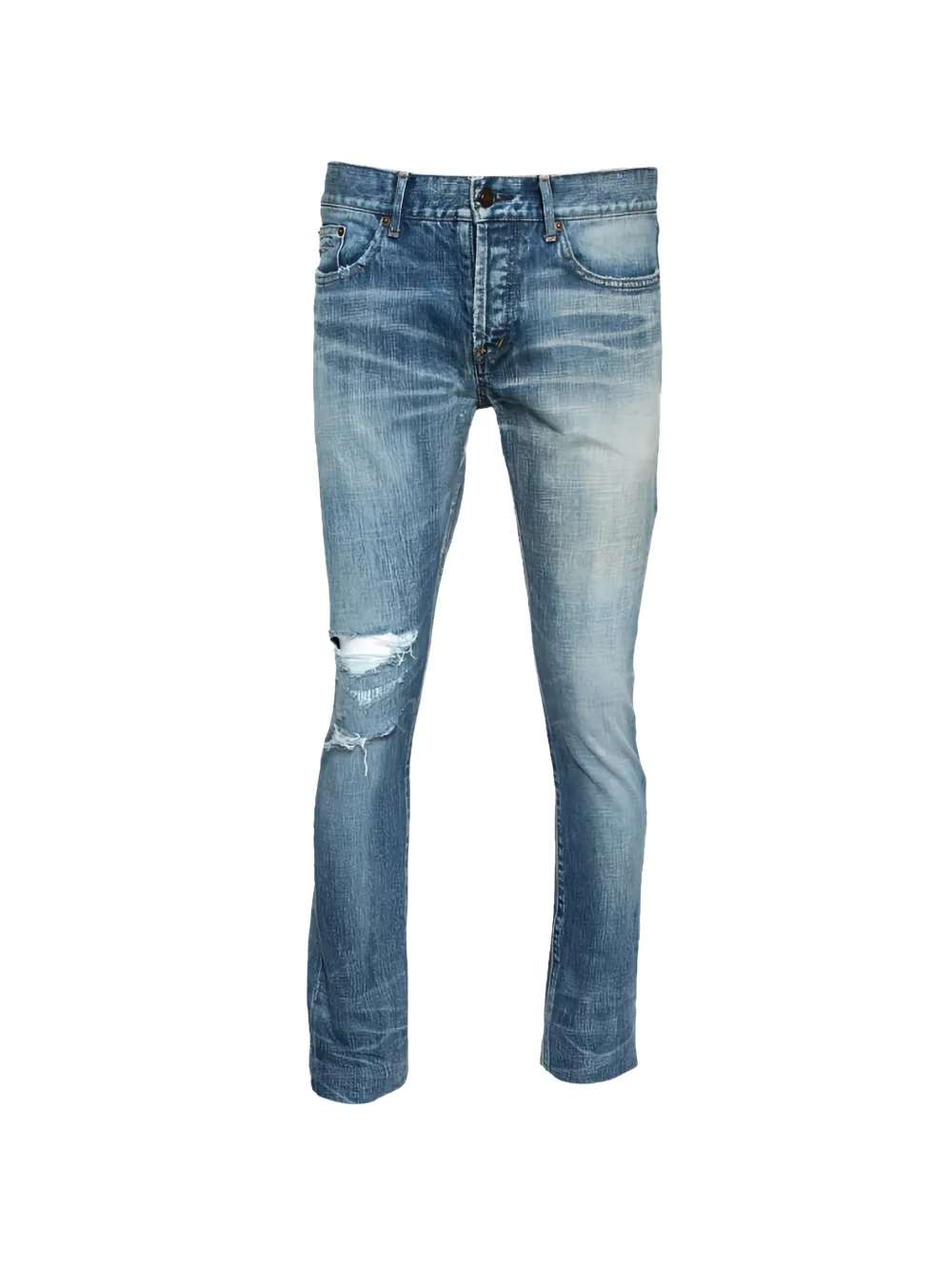 Saint Laurent Pre-Owned Jeans con effetto vissuto - Blu