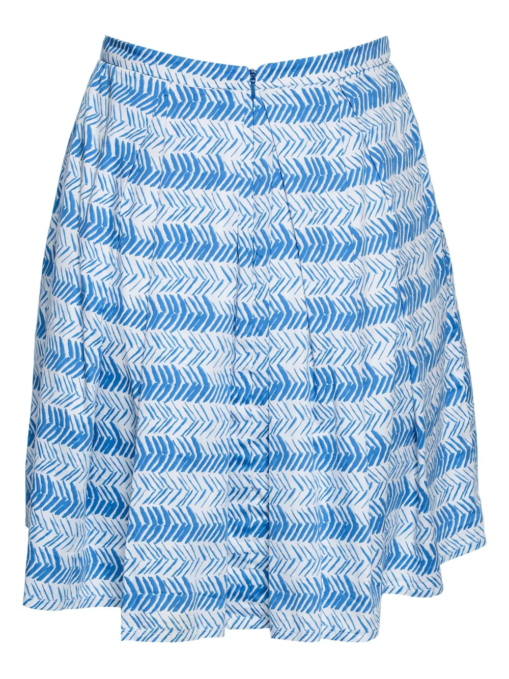 Pre-owned Weekend Max Mara Arrow-print Pleated Mini Skirt In Blue