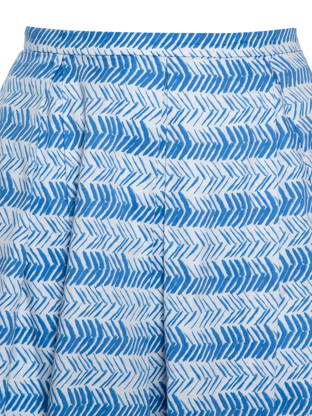 Pre-owned Weekend Max Mara Arrow-print Pleated Mini Skirt In Blue