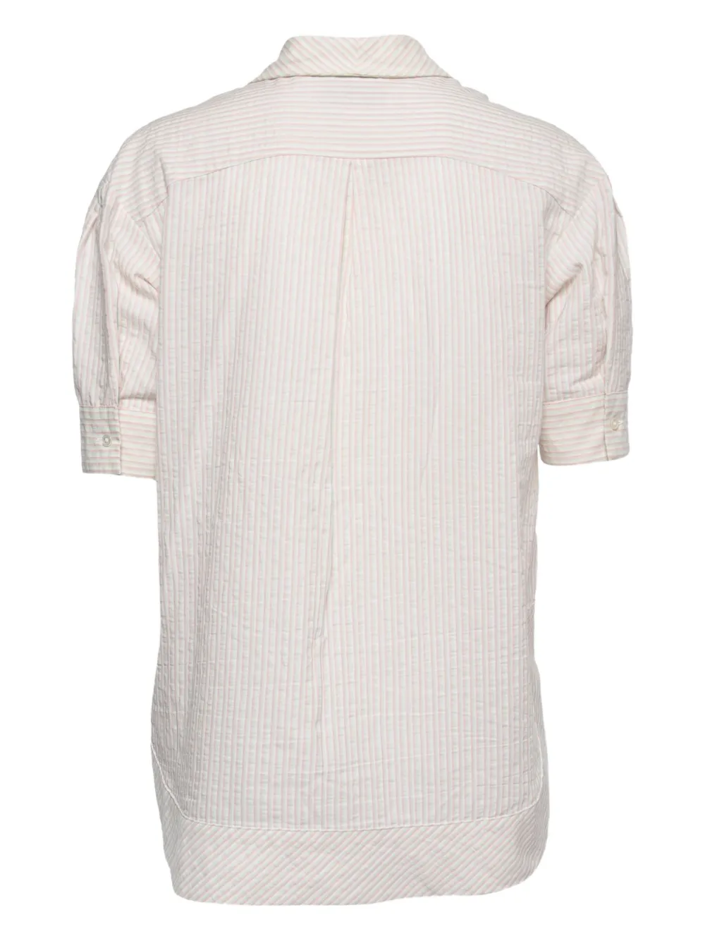 Pre-owned Weekend Max Mara Striped Puff-sleeve Shirt In White