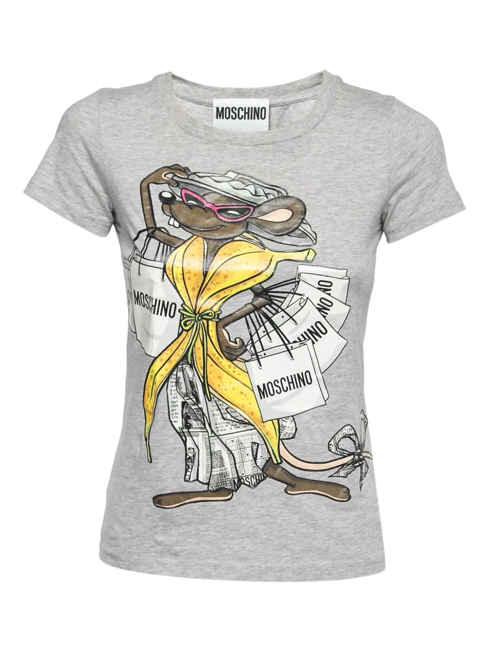 Pre-owned Moschino 2023 Graphic-print T-shirt In Gray
