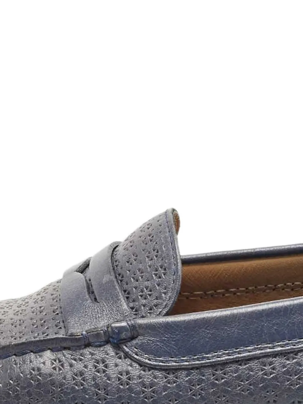 Pre-owned Tod's Perforated Leather Loafers In Blue