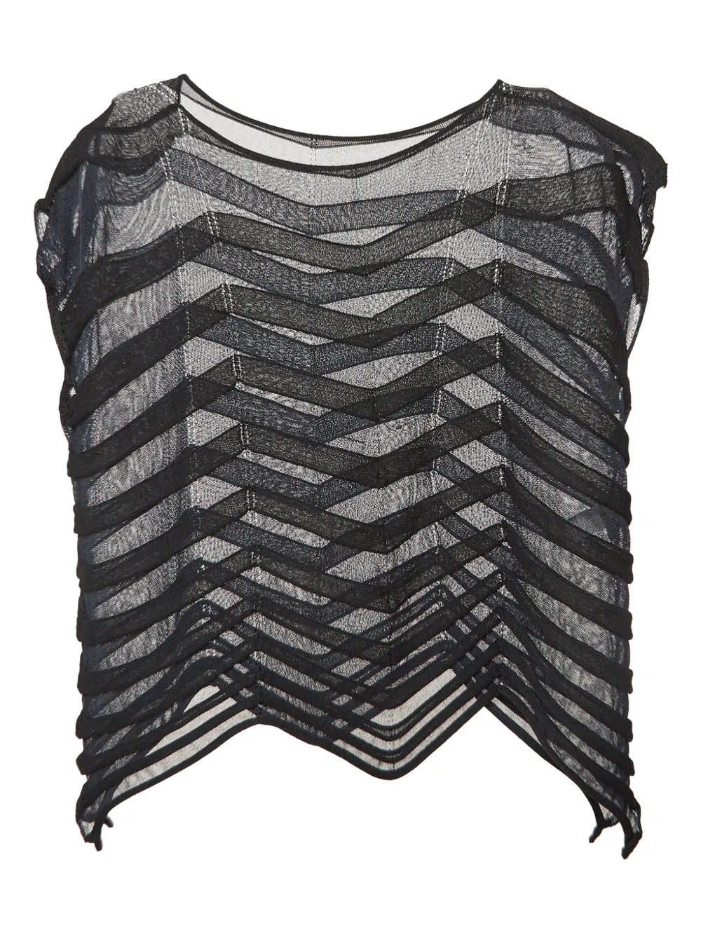 Issey Miyake Pre-Owned シアートップ - ブラック Issey Miyake Pre-Owned シアートップ - ブラック