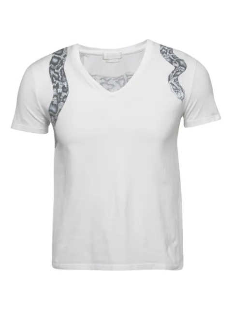 Alexander McQueen Pre-Owned snake-print V-neck T-shirt