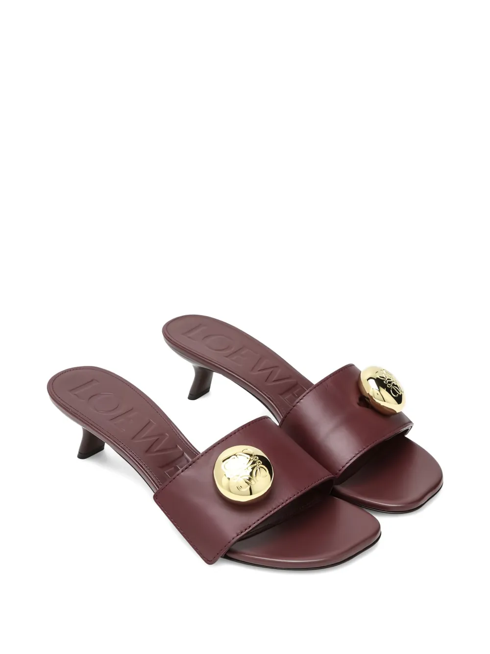 LOEWE 45mm pebble-embellished leather sandals Red