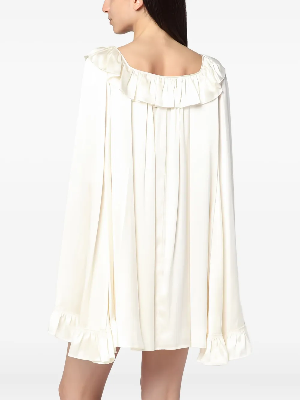 Chloé Flared Sleeves Silk Mini Dress In Purple