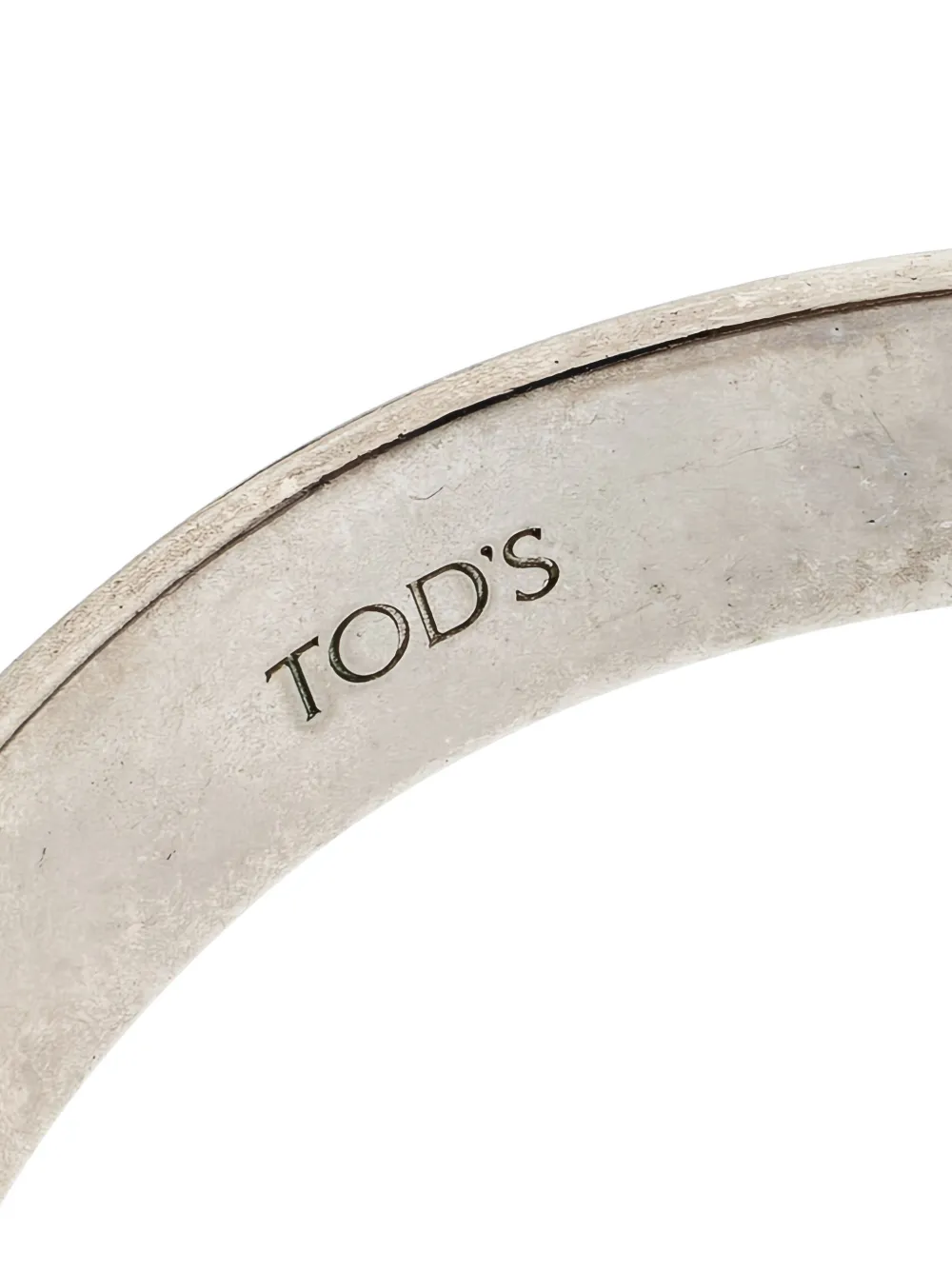 Pre-owned Tod's Vintage Leather Studded Bracelet In Silver