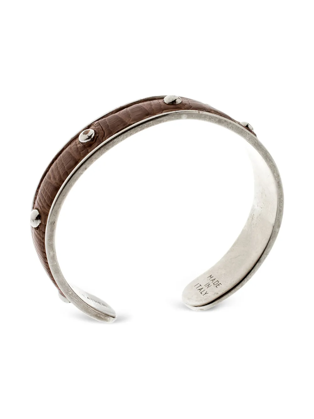 Pre-owned Tod's Vintage Leather Studded Bracelet In Silver