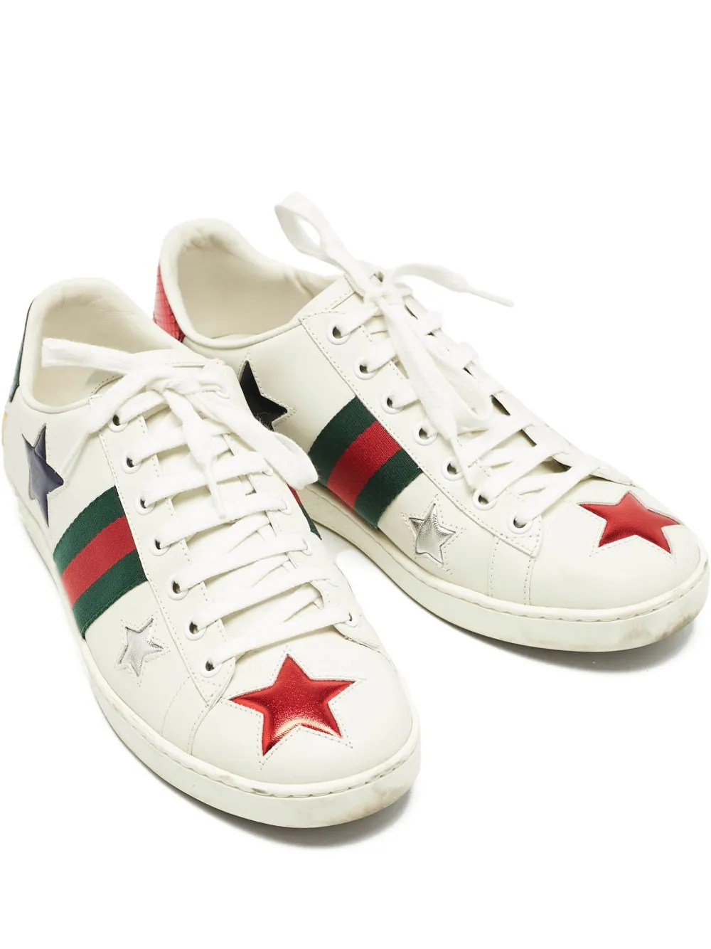 Gucci Pre-Owned Sneakers mit Sternverzierung - Weiß
