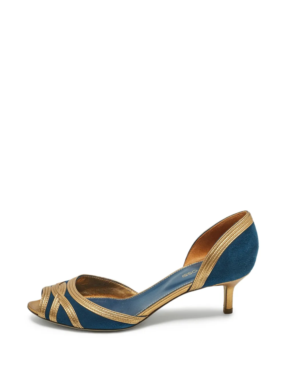 Sergio Rossi Vintage Pumps mit metallischem Finish 50mm - Blau