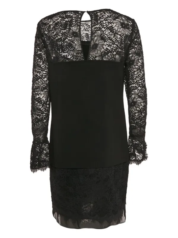 Diane Von Furstenberg Vintage Lavana lace-trim Dress | Black | FARFETCH JO